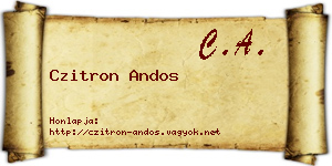 Czitron Andos névjegykártya